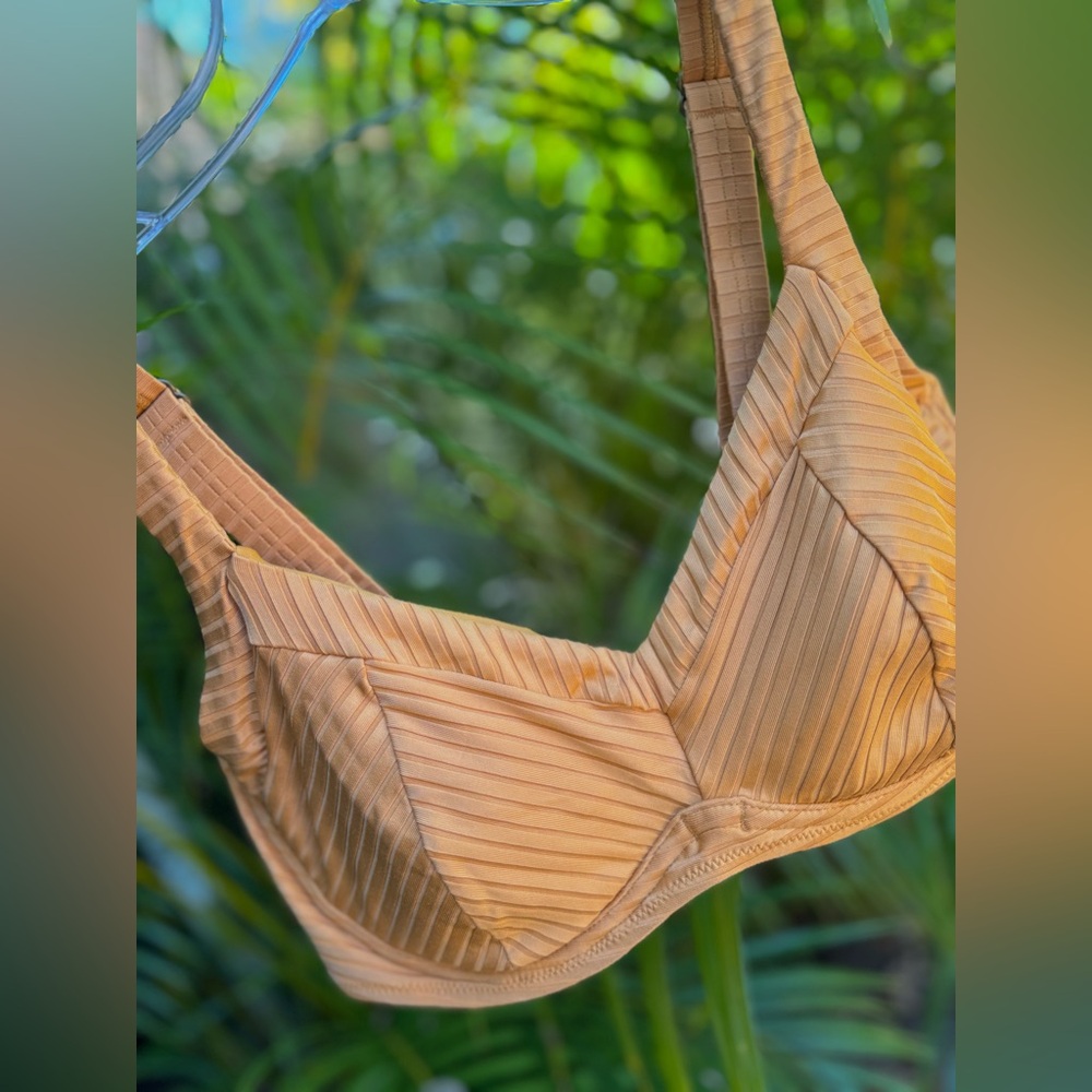 Rip Curl Golden Tan Ribbed Bikini Top